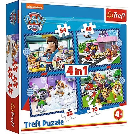 Paw Patrol puslespil 4i1 - 35, 48, 54 og 70 brikker