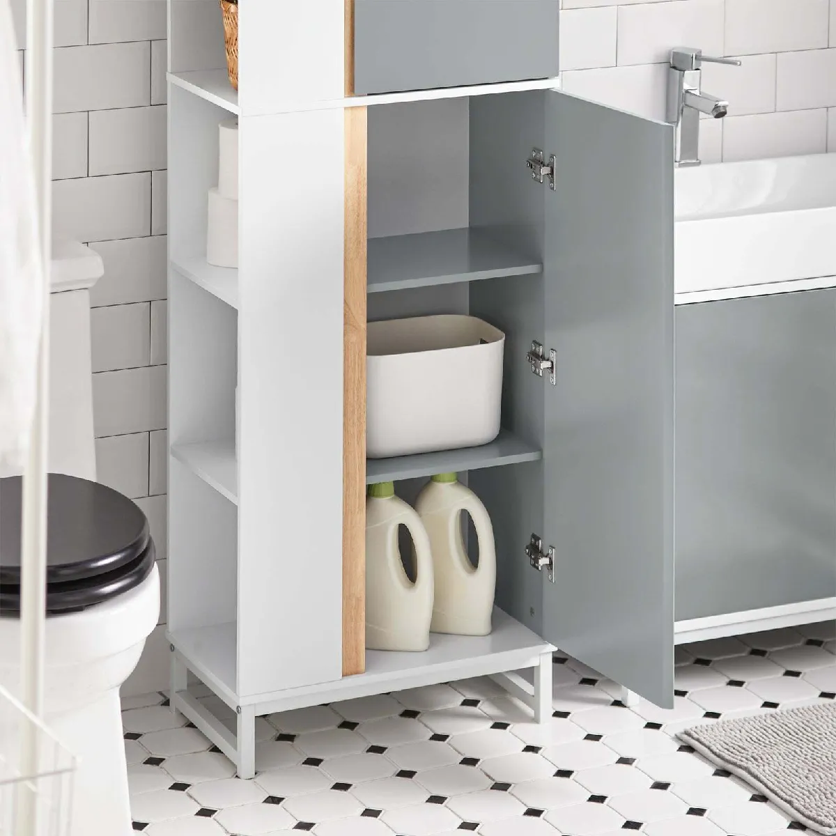 SOBUY BZR76-HG - Colonne salle de bain - Gris clair