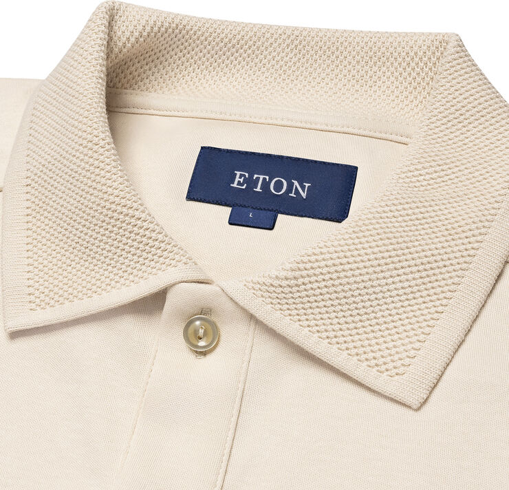 ETON White Interlock Polo Shirt Hvid