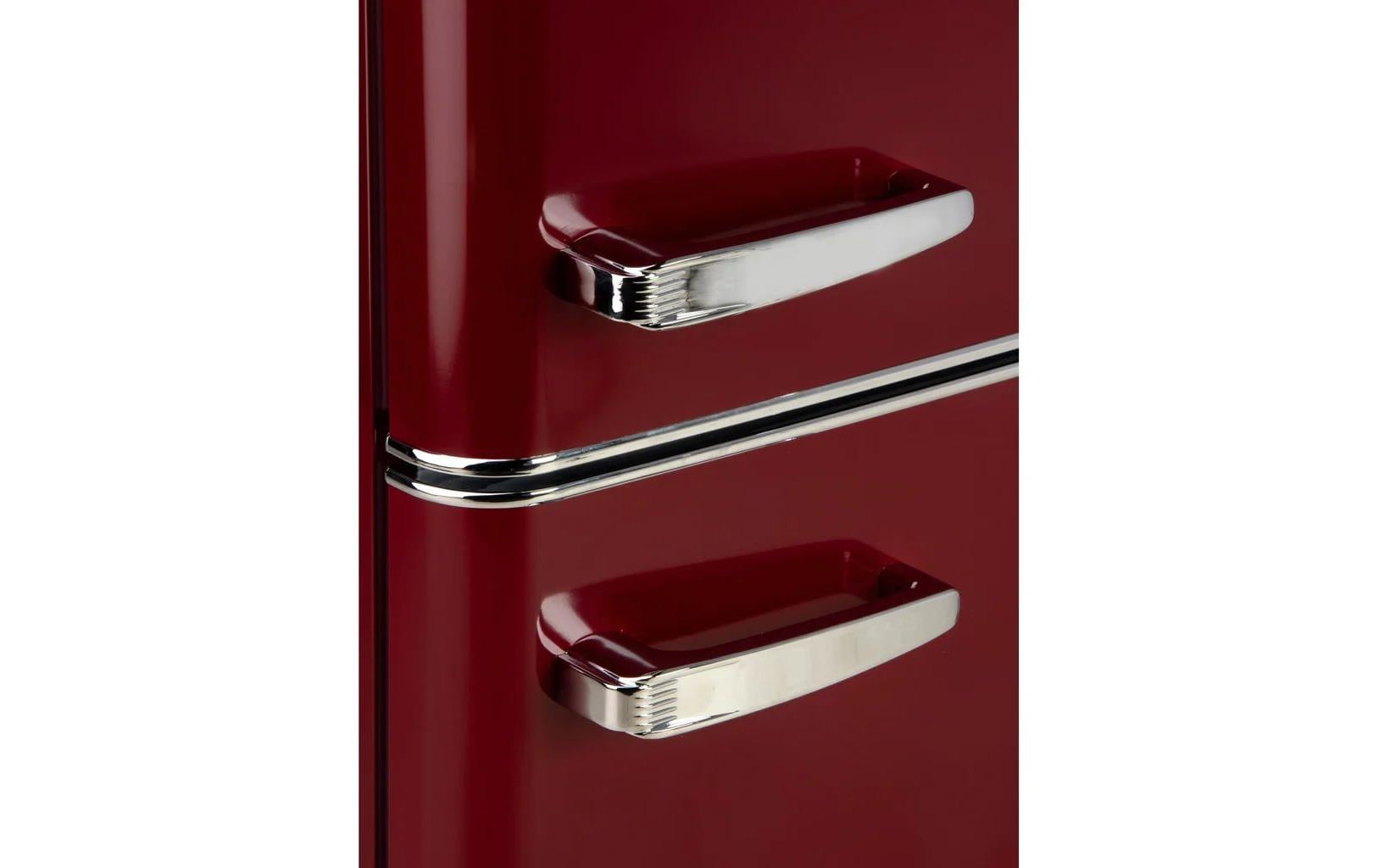 Kühlschrank DO91707R Bordeaux, Rechts<br>Freistehender Kühlschrank im Retro-Design