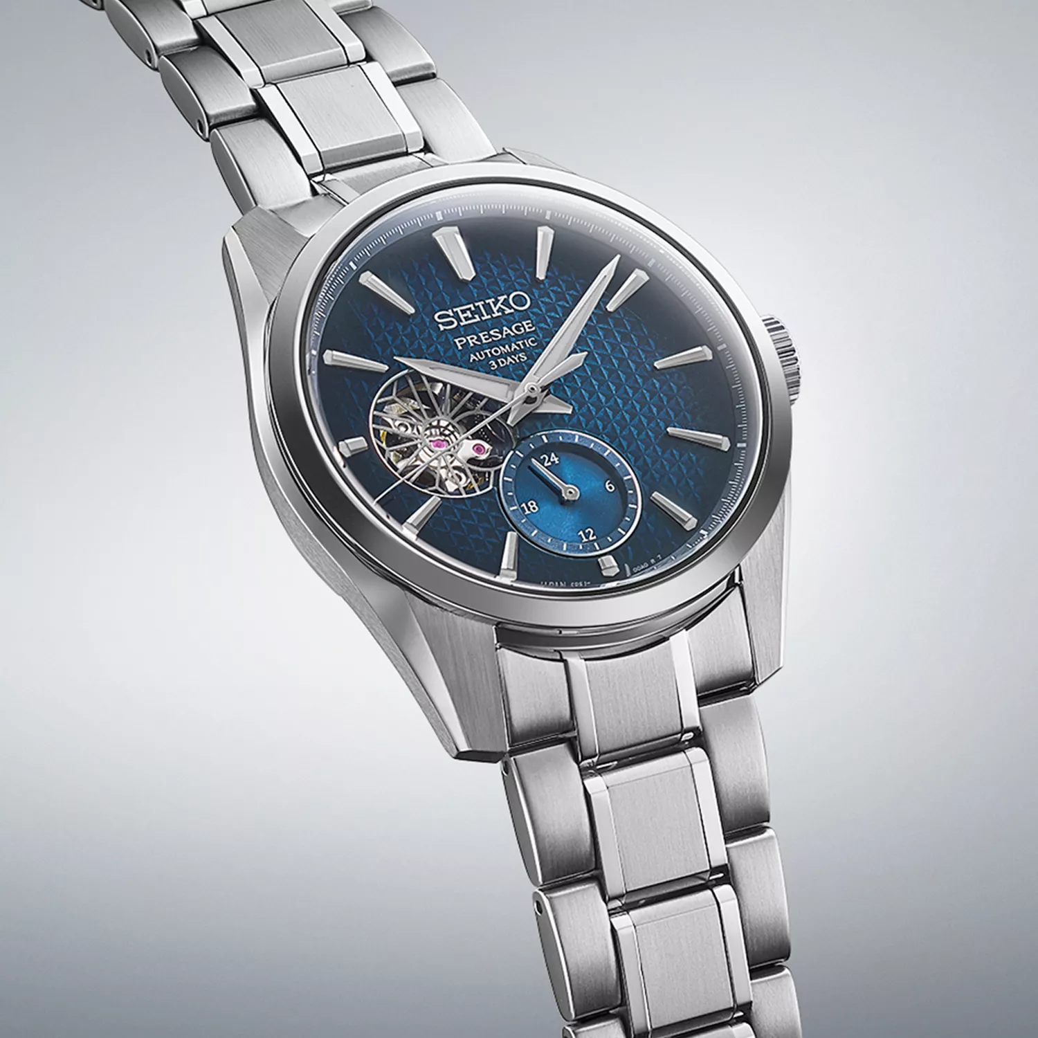 Seiko Presage 'Ao' Sharp-Edged Open Heart SPB417J1