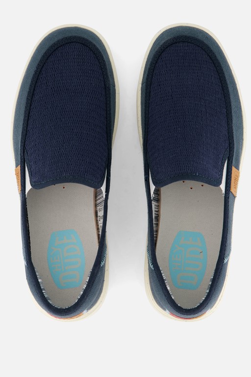 HEYDUDE Sunapee Instappers blauw Katoen