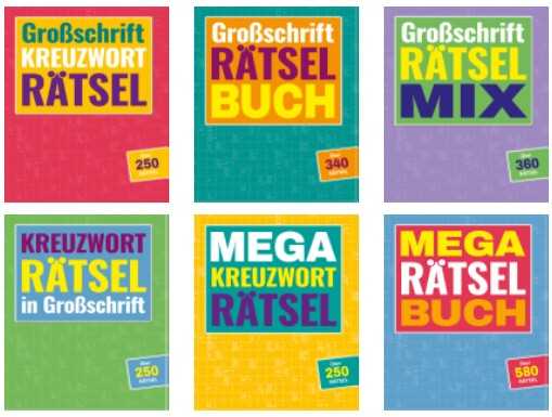 Rätselbuch 288S. 21x28cm, vers. Titel
