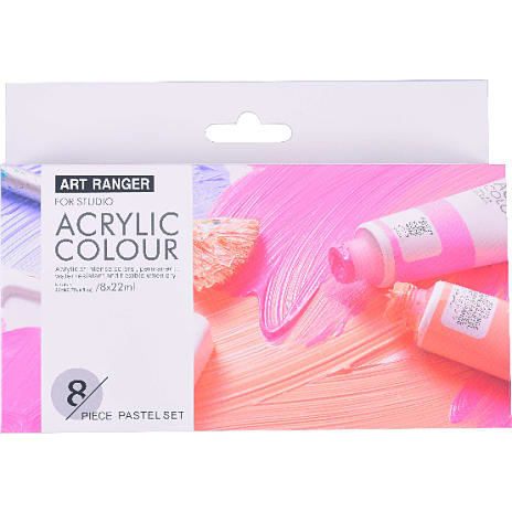 Art Ranger akrylmalingsæt 22 ml 8-pak - pastel farver