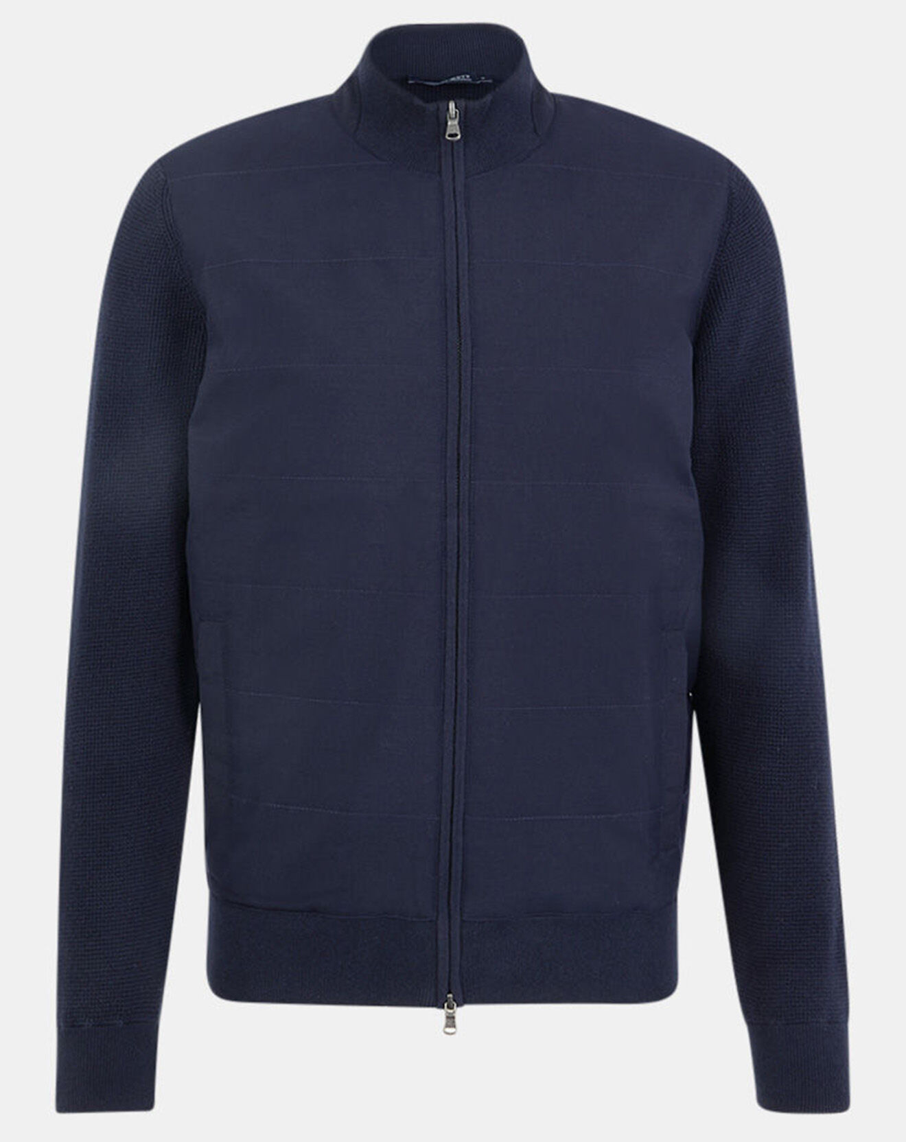 Hackett London Bombers en Cachemire mélangé bimatière Nylon Tricot bleu marine