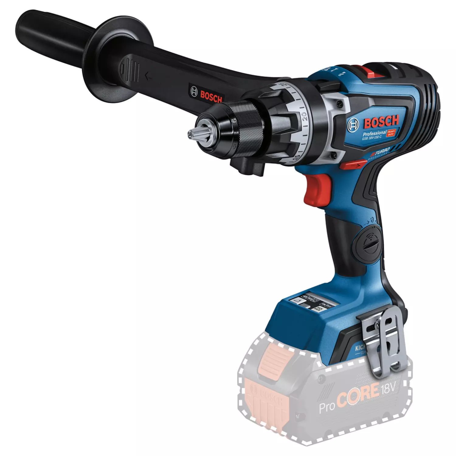 Bosch GSB 18V-150 C 18V Li-Ion accu BiTurbo schroefklopboormachine body in L-Boxx - 150Nm - koolborstelloos