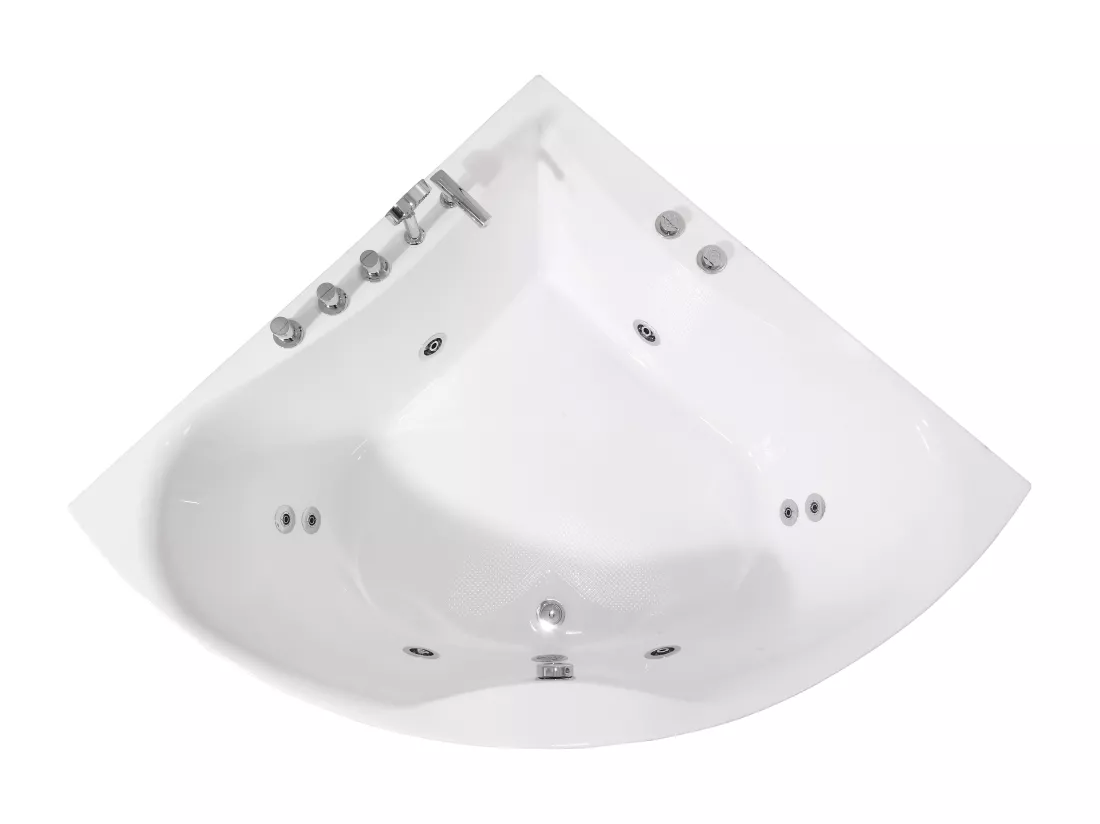 Baignoire balnéo d'angle AGYNESS - 263L - 135*135*57 cm