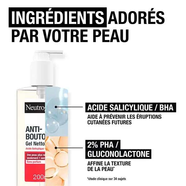 Gel de Limpeza Facial Neutrogena Anti-Acne + para Pele com Tendência à Acne 200ml