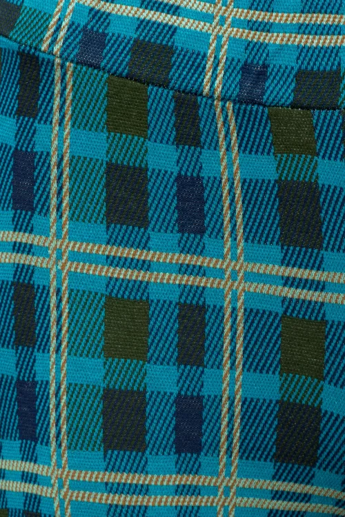 Bakery Ladies Mira Straight Check pantalon in saffierblauw