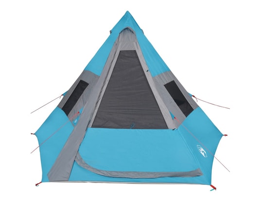 VIDAXL - Pack camping Tente de camping 7 personnes bleu 350x350x280 cm taffetas 1...