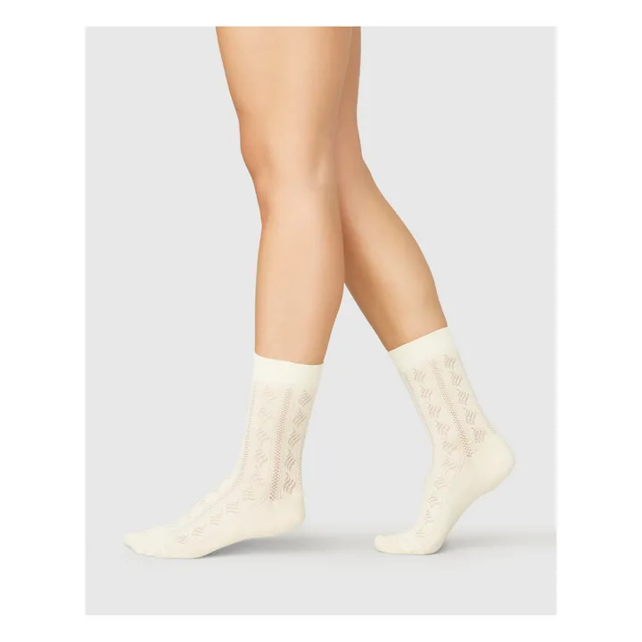Swedish Stockings Chaussettes Alva Kumiko Coton Bio | Ivoire