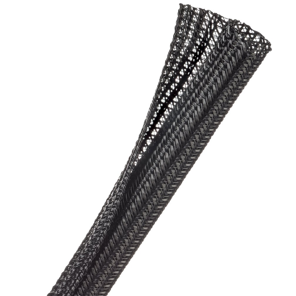 Techflex F6N0.50BK Flexo F6 gevlochten kabelsleeve ⌀12.7 mm, 3 meter