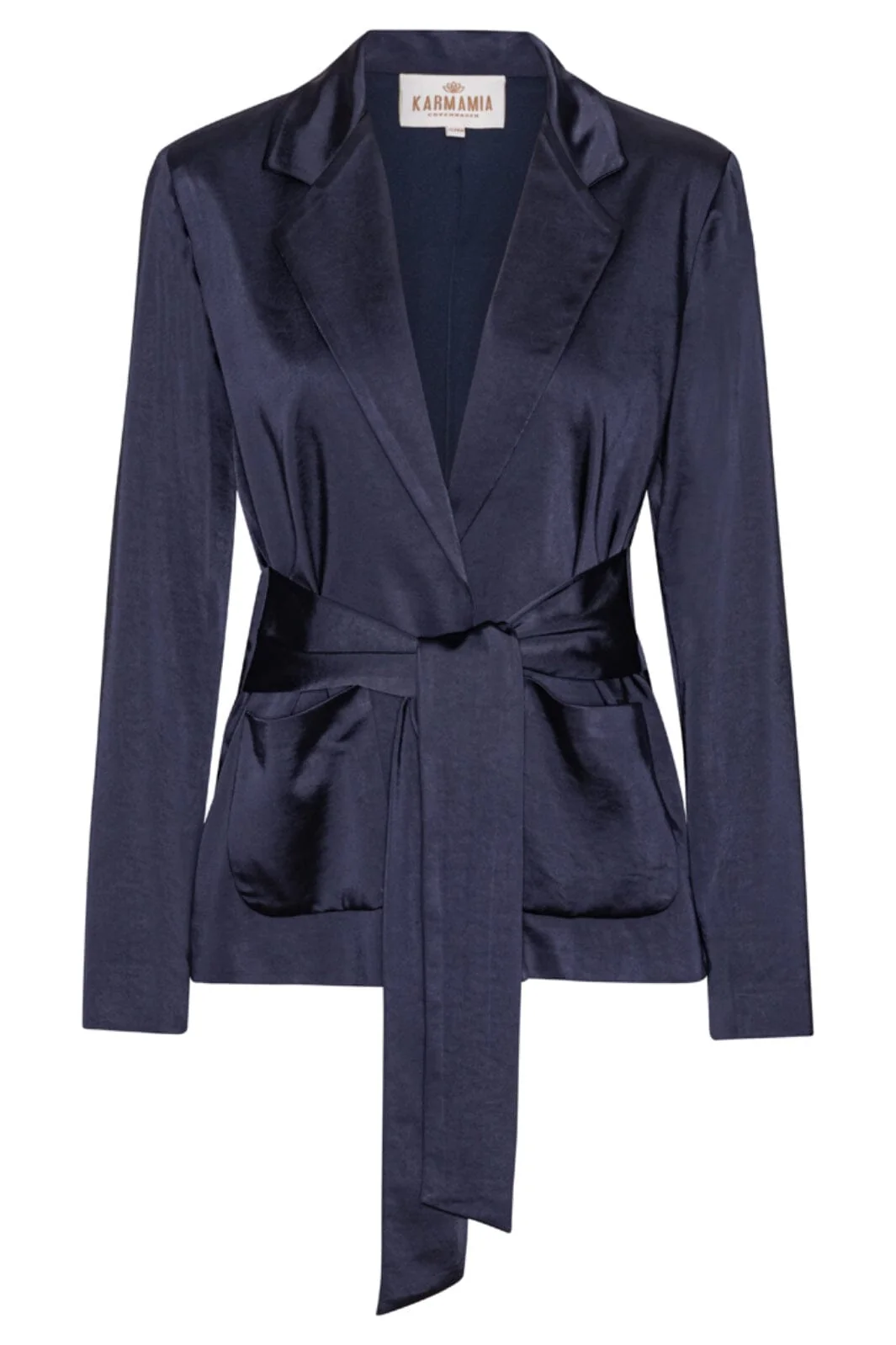 Karmamia Rex Tie Blazer navy rich satin