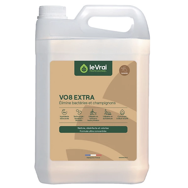 Désinfectant nettoyant poubelles Le Vrai V08 Extra pin des landes 5 L