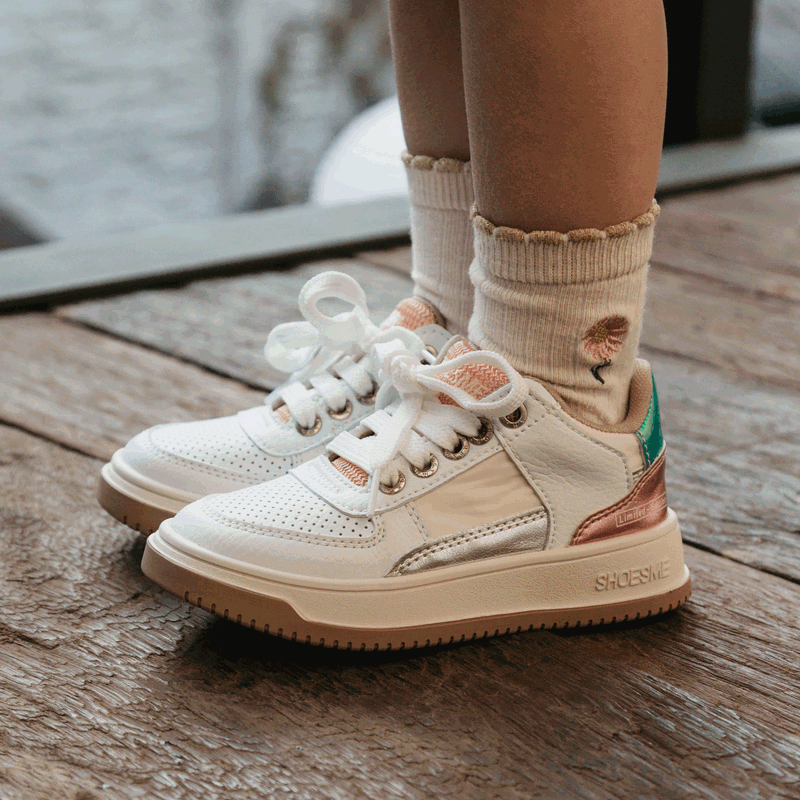 Shoesme weiß mit Metallic-Trainer