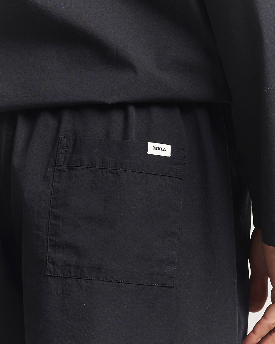 Tekla Poplin Pyjama Shorts All Black