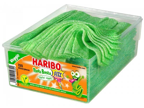 Haribo Int. Gummibonbons Veggie Pasta Basta Apfel 150 Stück Gezuckerte Fruchtgummis