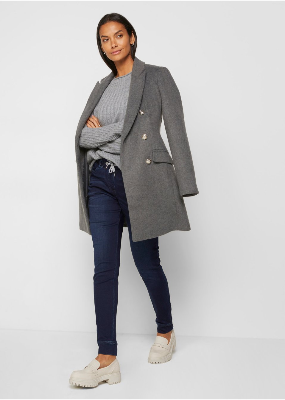 Pantalon taille extensible style denim