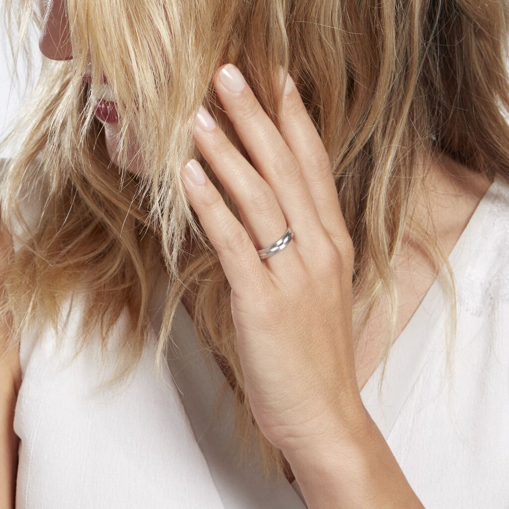 Alliance Nelcie Ruban Plat Argent Blanc