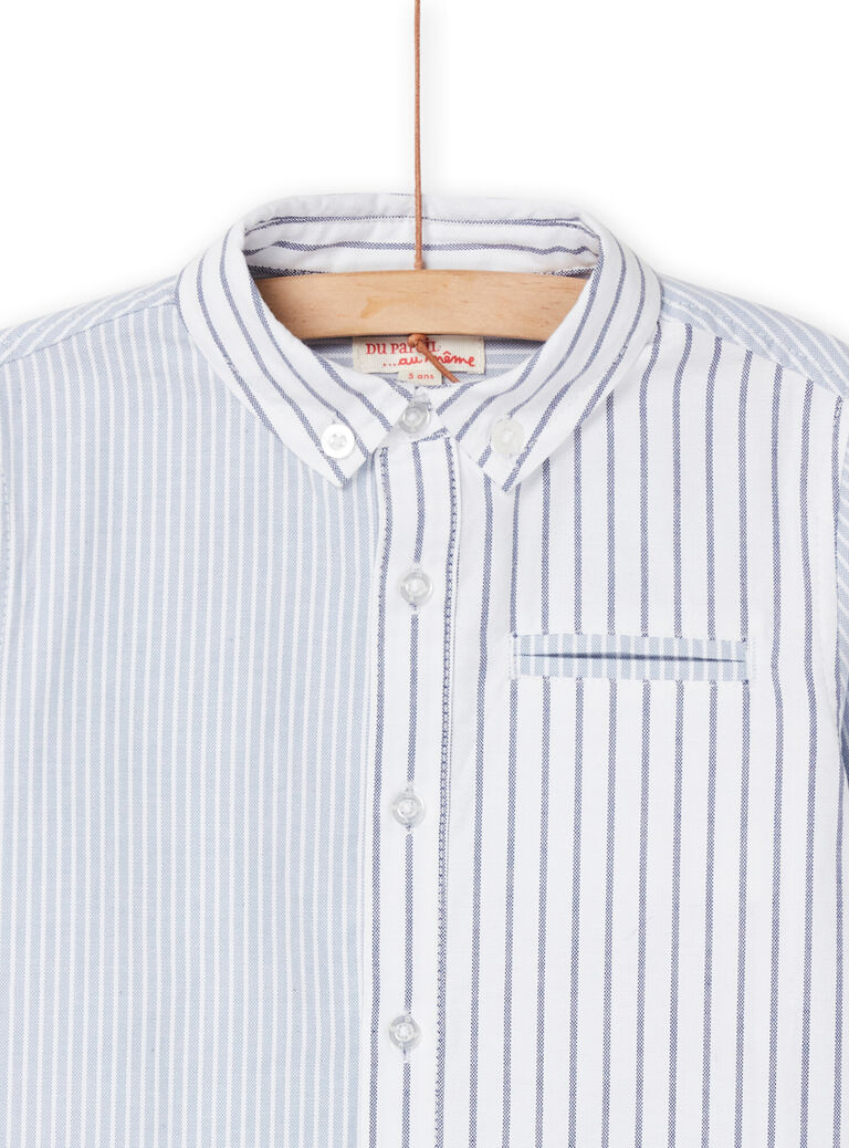 Chemise blanche et bleue à imprimé à rayures