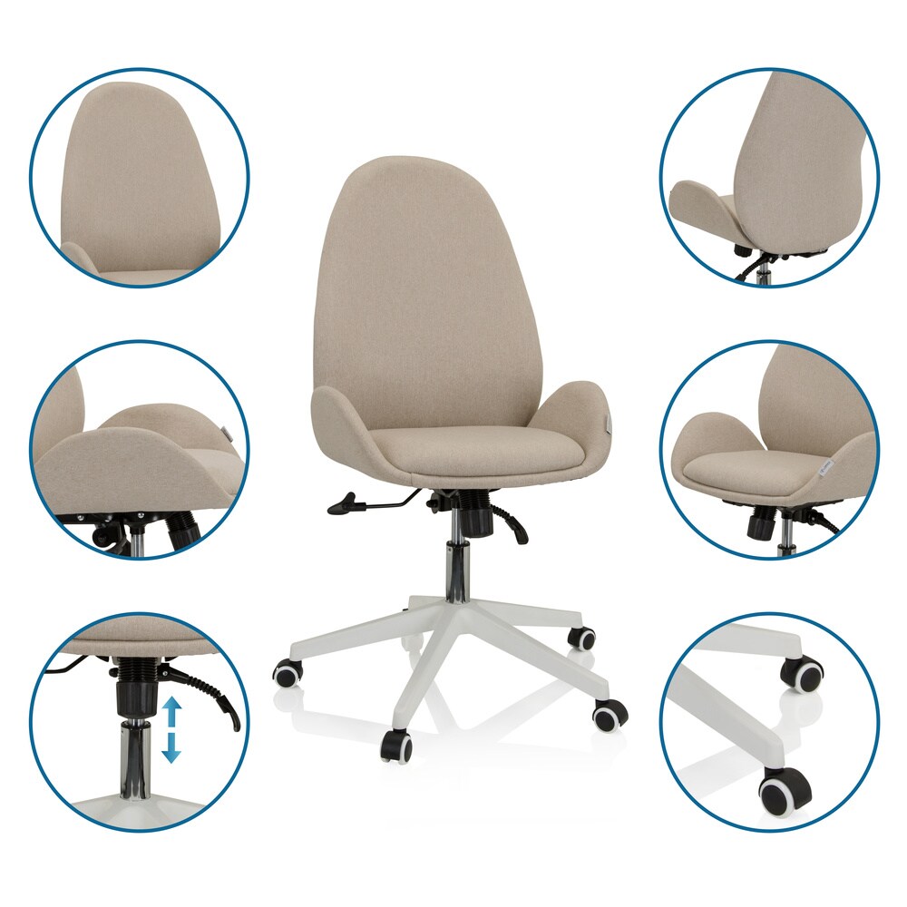Home Office Bürostuhl AVEA I Stoff mit Armlehnen hjh OFFICE