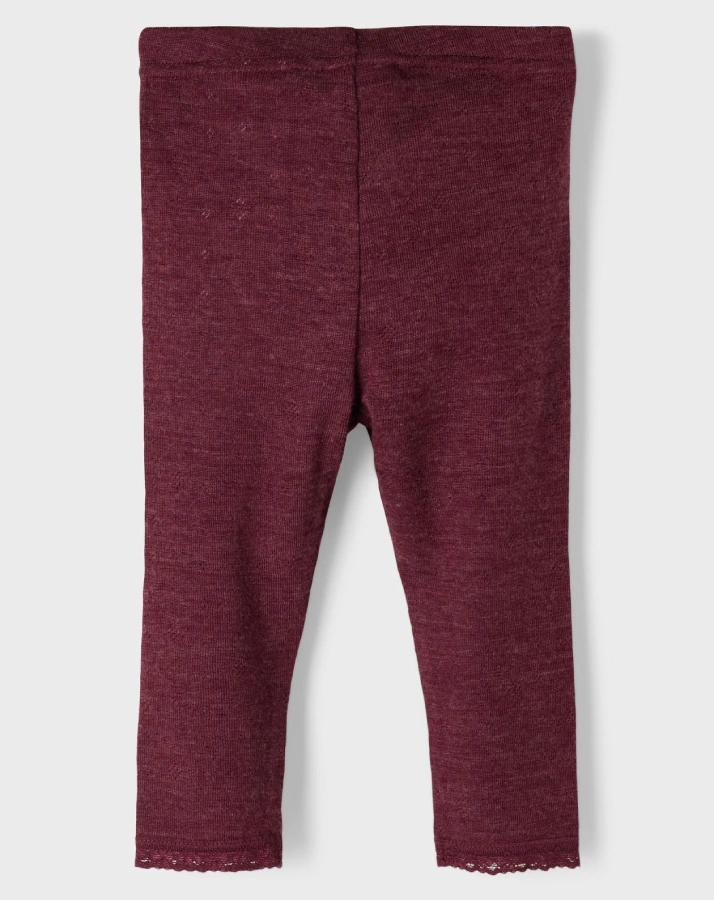 Woll-Leggings NBFWANG in red mahogany
