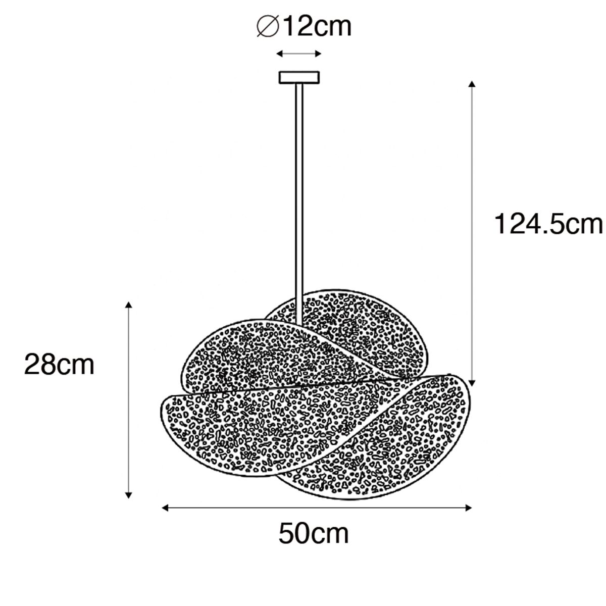 Oosterse hanglamp zwart met goud 28 cm - Japke