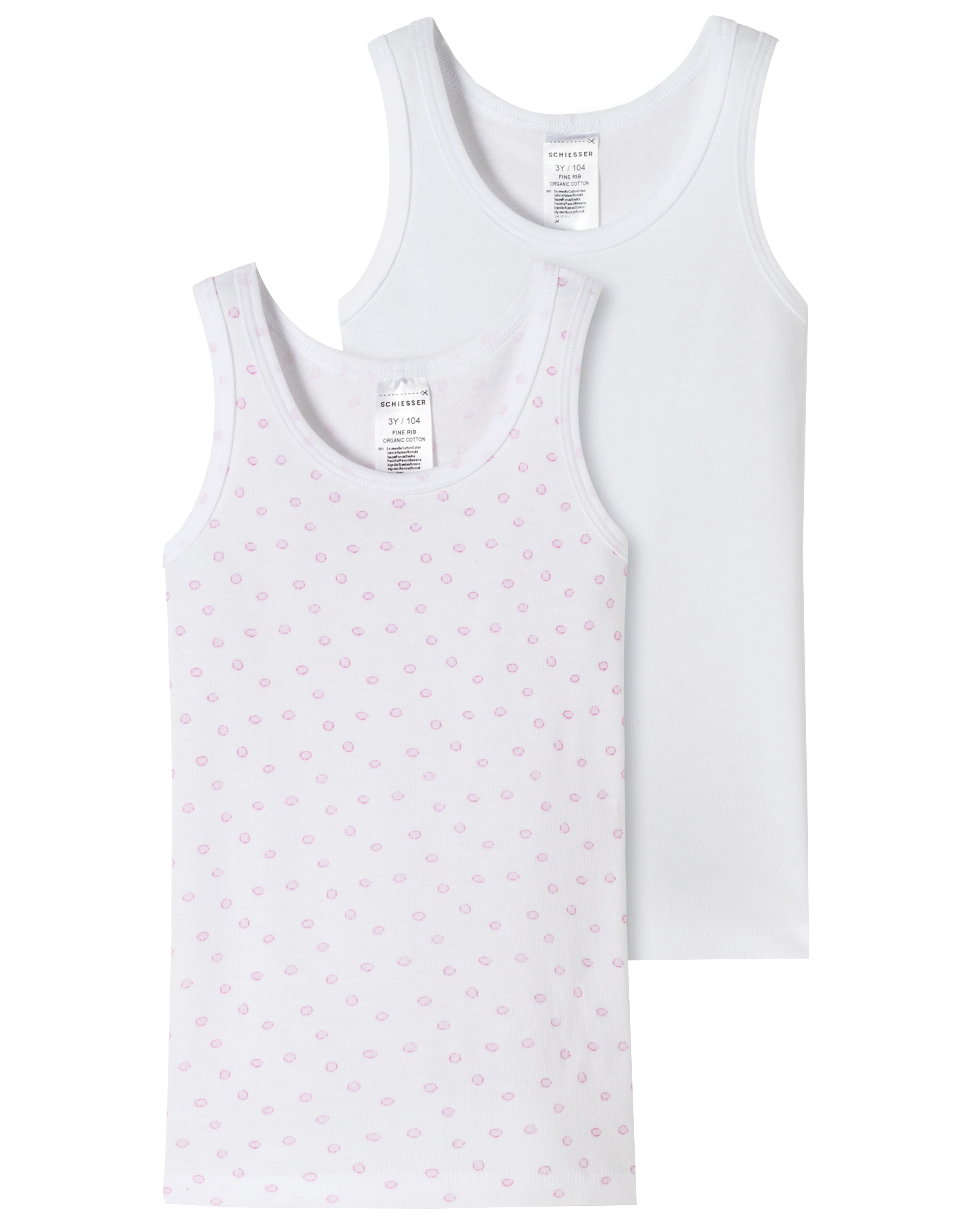 Unterhemd FINE DOTTY 2er-Pack in weiß/rosa