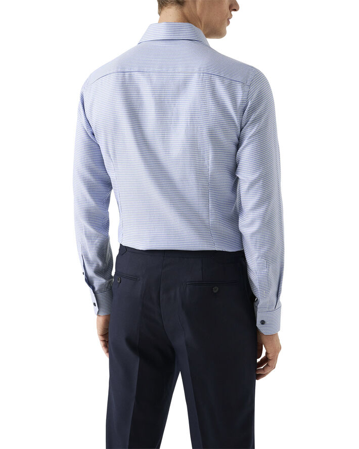 ETON Cont. Fit Blue Houndstooth Signature Twill Shirt Blå