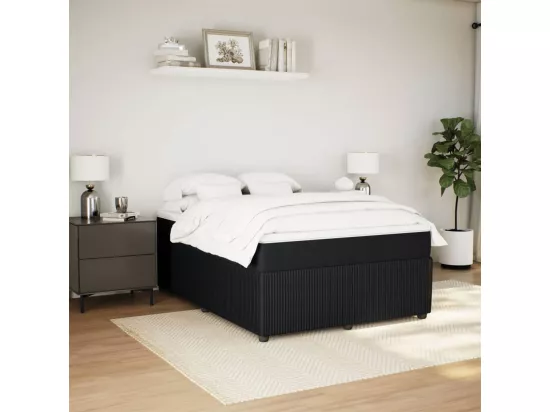 Sommier à lattes de lit avec matelas Noir 140x190 cm Velours