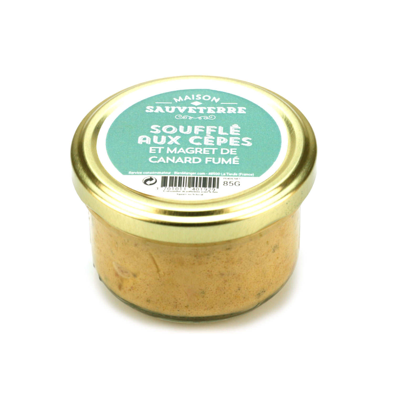 Soufflé aux cèpes et magret de canard fumé