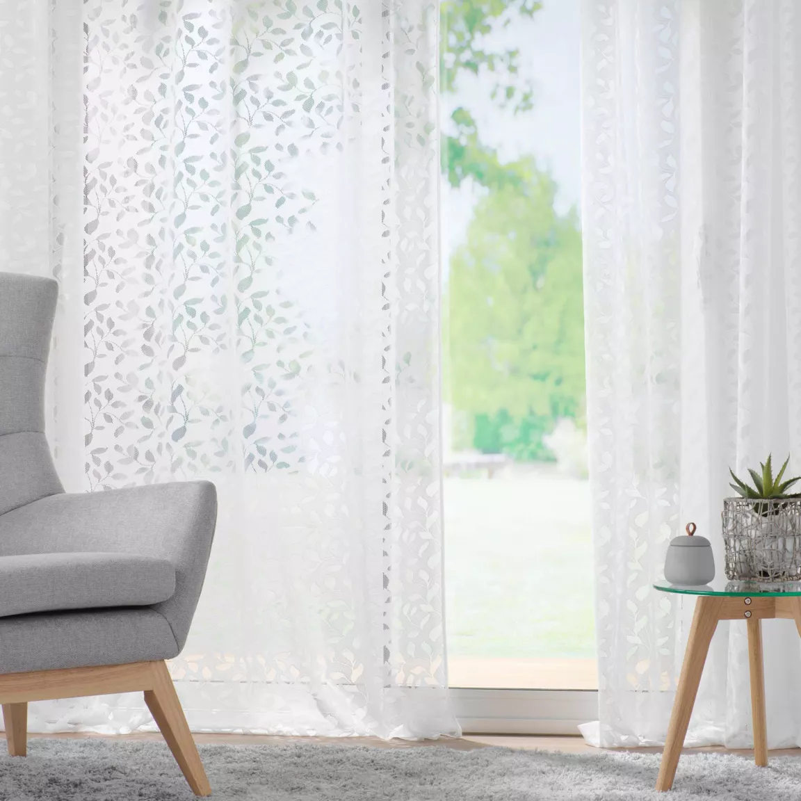 Voilage maille (140 x 240 cm) Manon Blanc