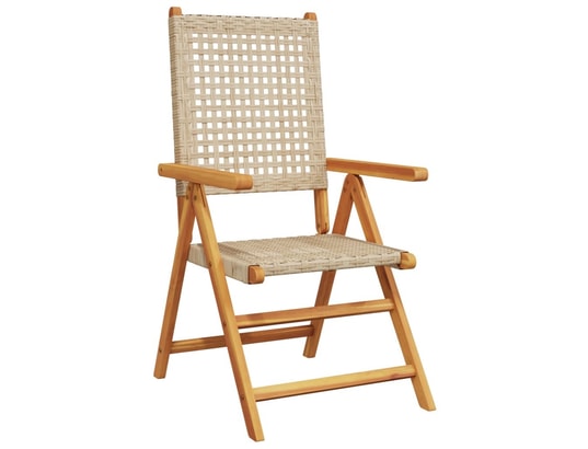VIDAXL - Chaises de jardin lot de 2 beige bois massif d'acacia et rot...