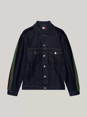 Jaqueta jeans listrada Tommy x Pendleton New York