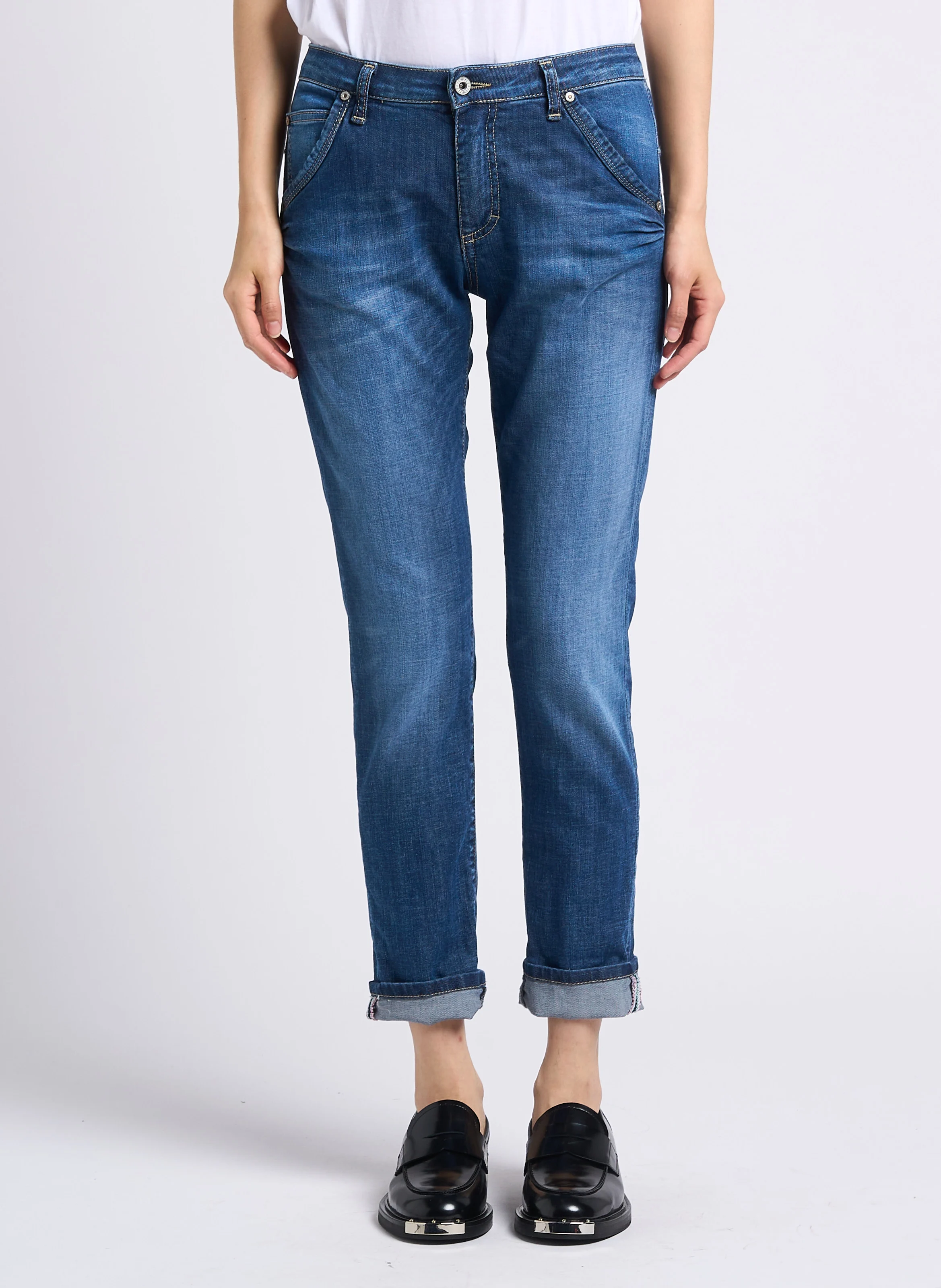 Jean slim en coton mélangé | Bleu