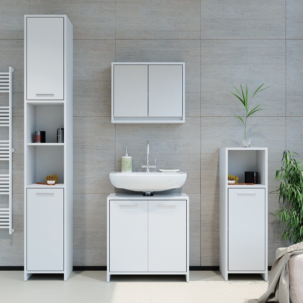 Vicco Spiegelschrank Badspiegelschrank Badschrank Mila Weiß Badspiegel Ablage
