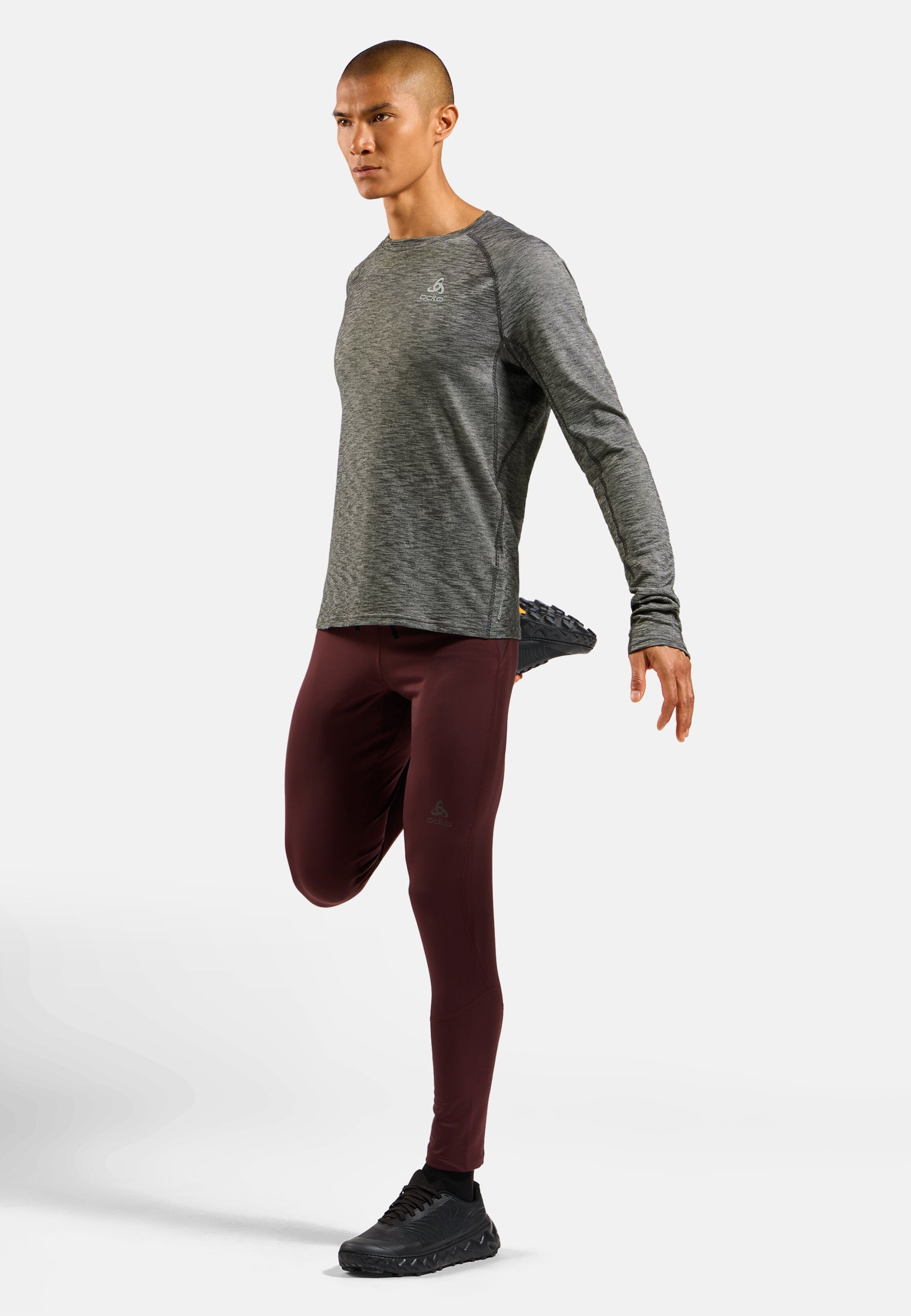 Langärmeliges X-Alp Performance Wool 115 Trailrunning-Shirt in grey melange
