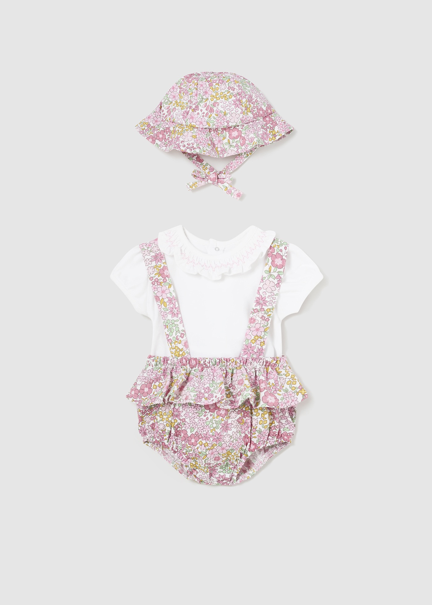 Conjunto floral de 3 peças Better Cotton para recém-nascidos
