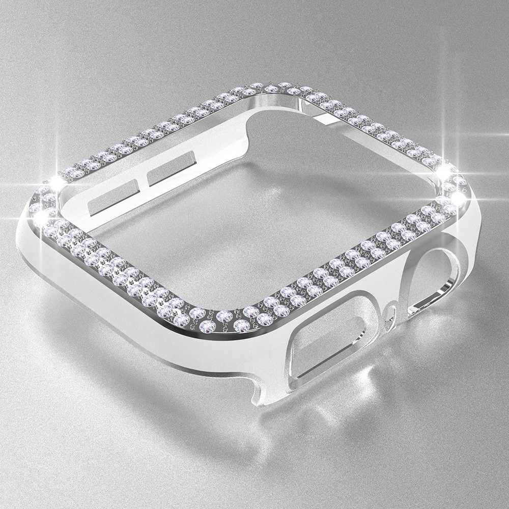 Apple Watch (42mm) Galvanisierte Glitzer Strass Bumper Hülle - Silber