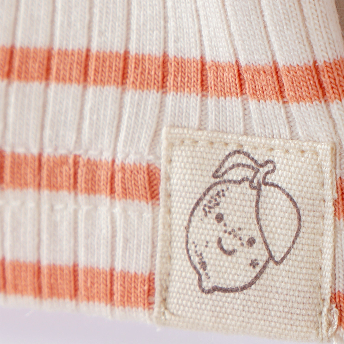 Topomini Pure Collection Baby Langarmshirt mit Rippstruktur terracotta / weiss