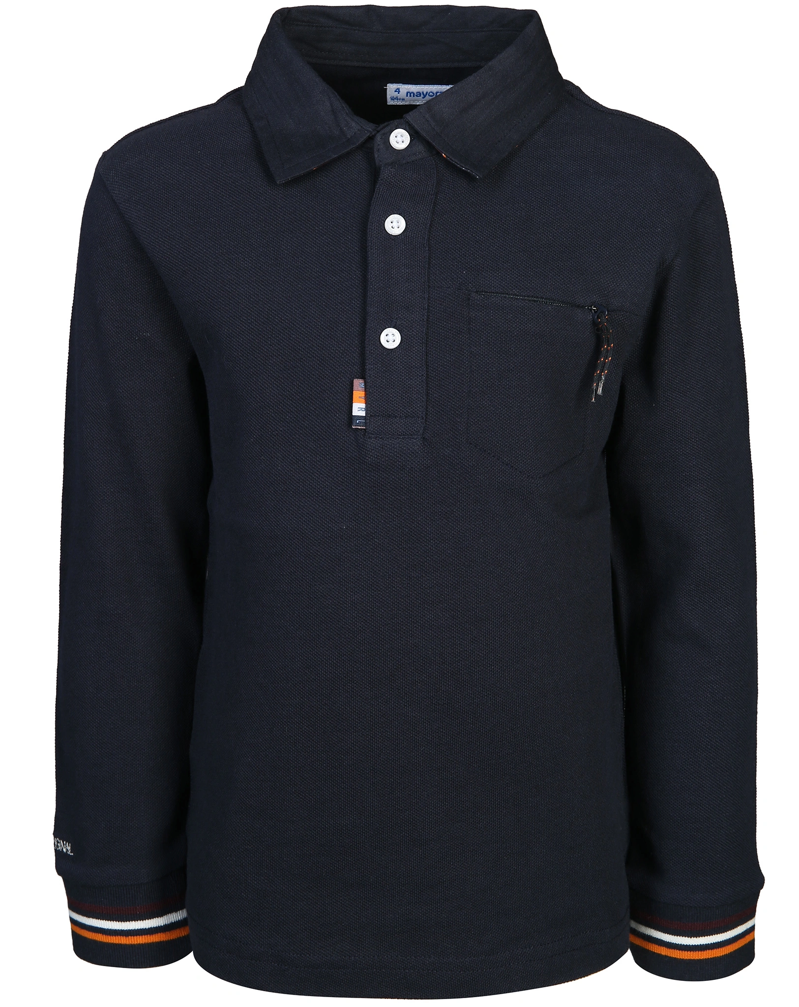 Poloshirt LS SOLID in dark navy