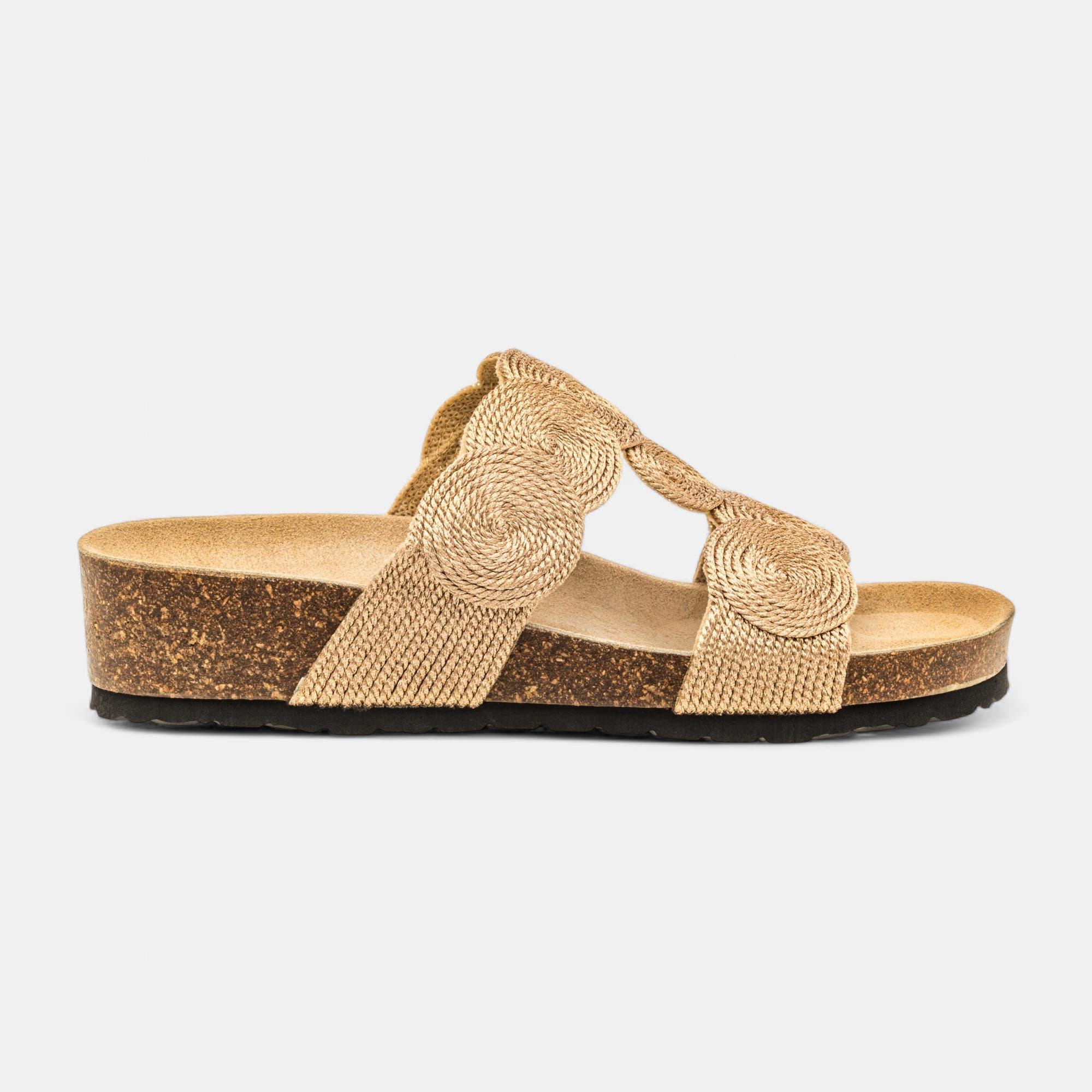 Mules semelle liège Femme or