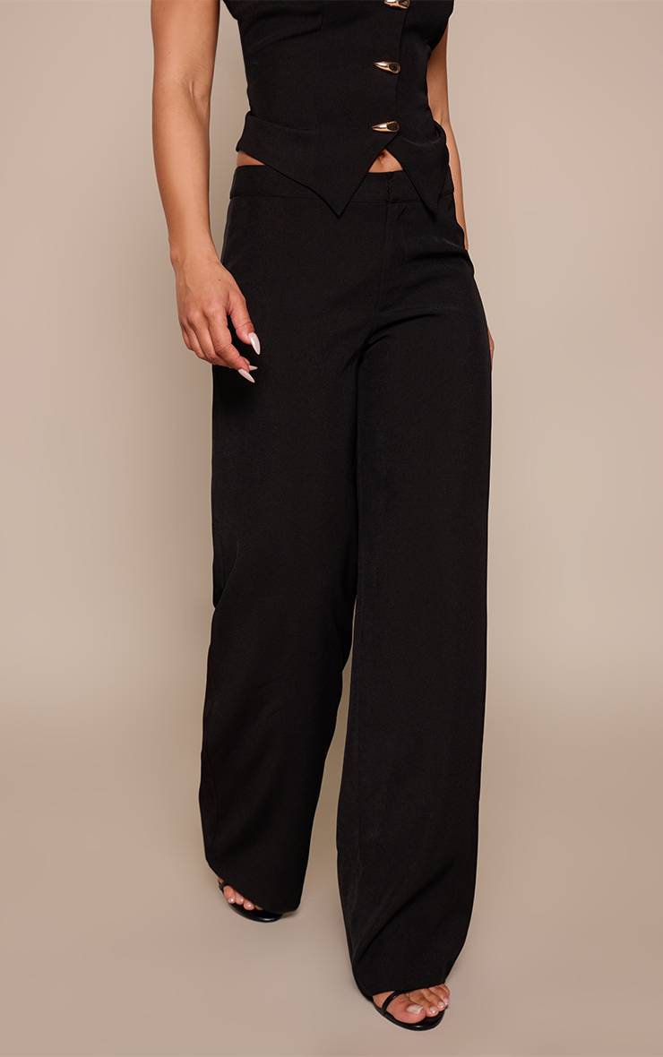 Noir Pantalon Tailleur À Détails Contrastés