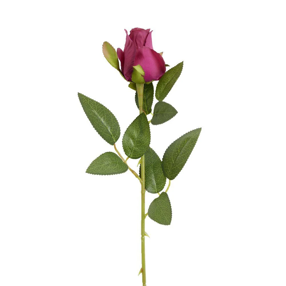Fleur artificielle rose bouton H63cm - 3 modèles