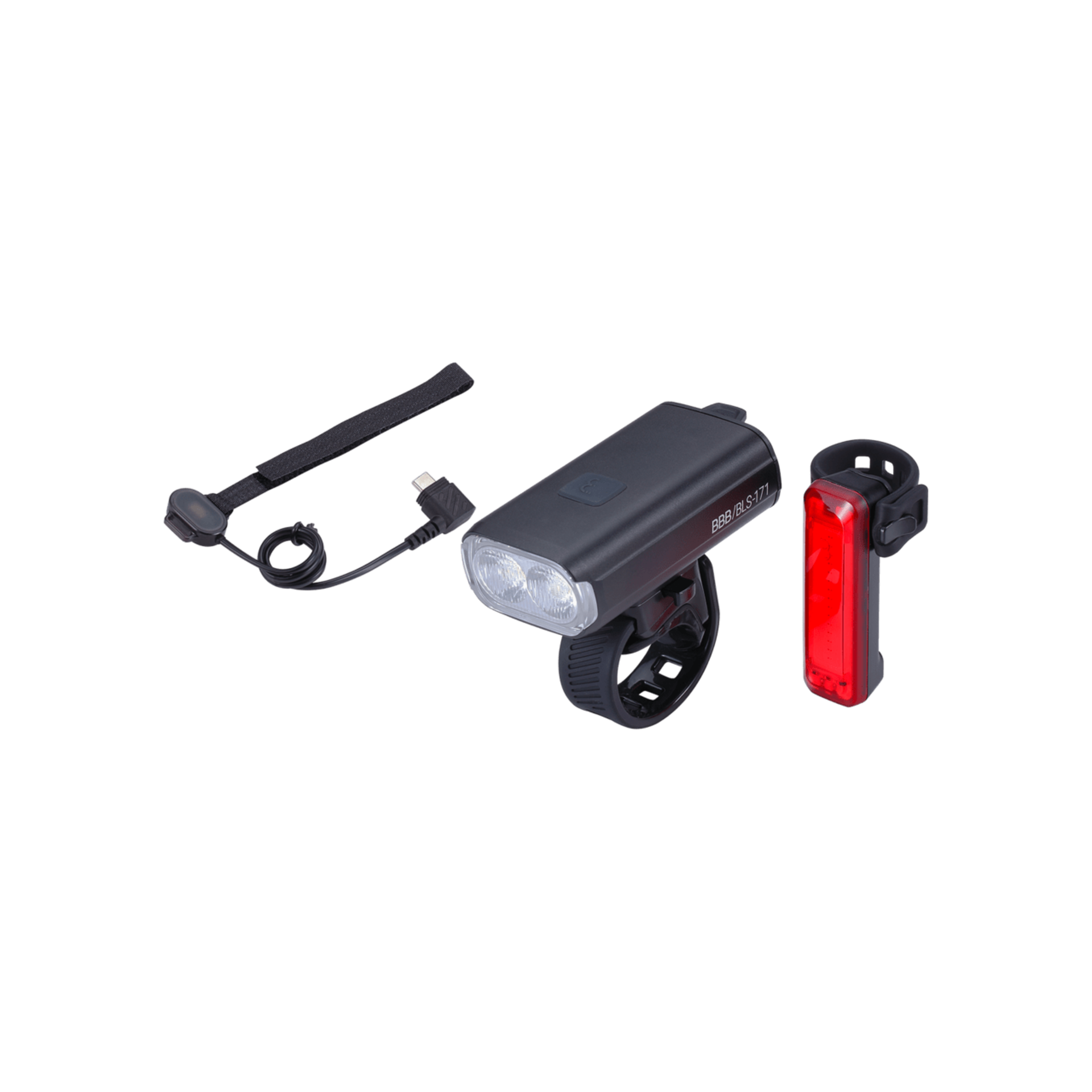 BBB Cycling BLS-174 StrikeDuo 1200 Combo + BLS-137 Signal Verlichtingsset Zwart
