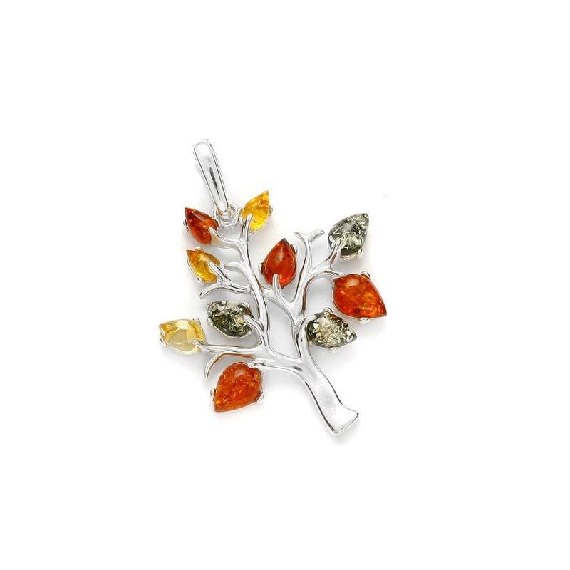 Pendentif argent 925 Ambre veritable de la mer Baltique