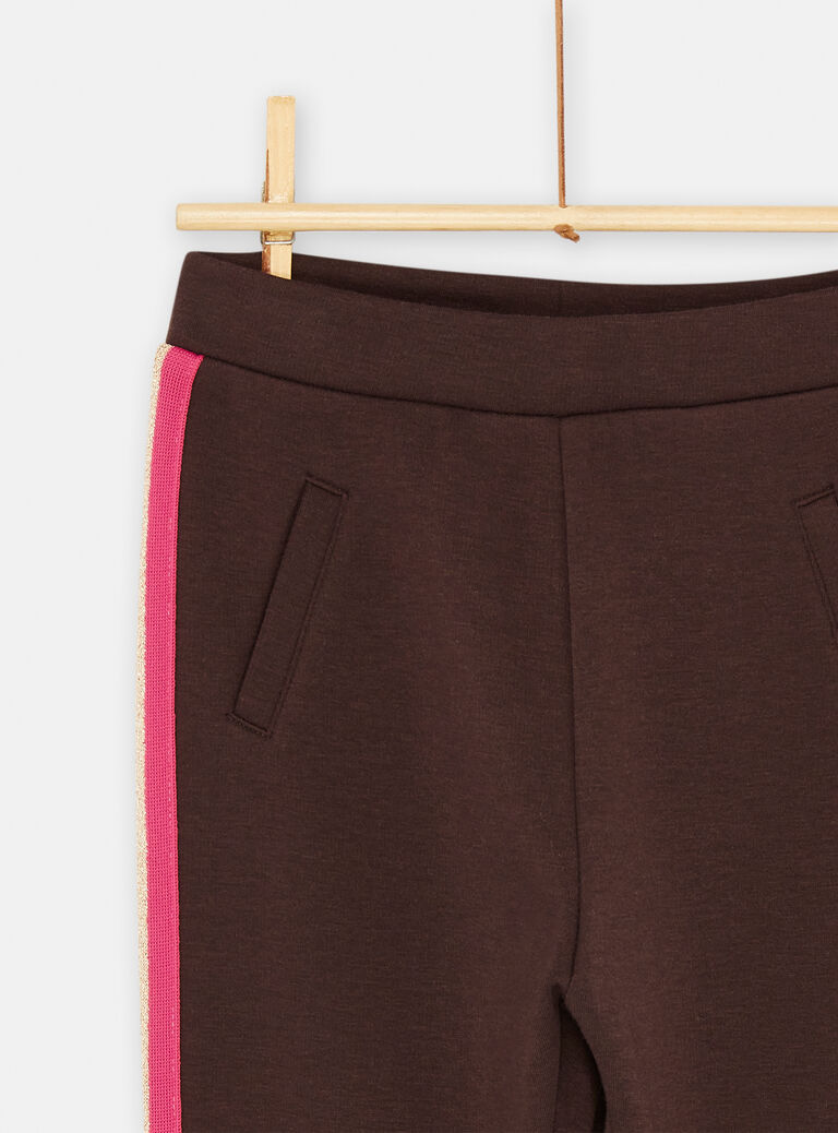 Pantalon de survêtement marron et fuchsia