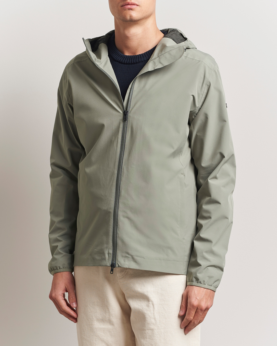 Scandinavian Edition Hood Waterproof Jacket Light Green