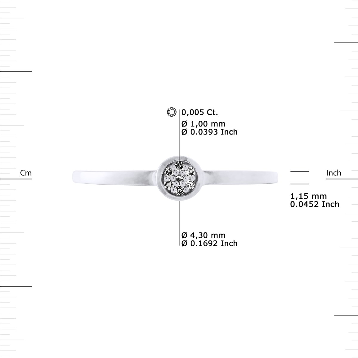 Solitaire Diamants 0,040 Cts Or Blanc