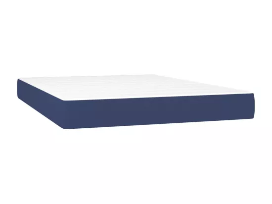 Sommier tapissier avec matelas et LED Bleu 140x190 cm Tissu